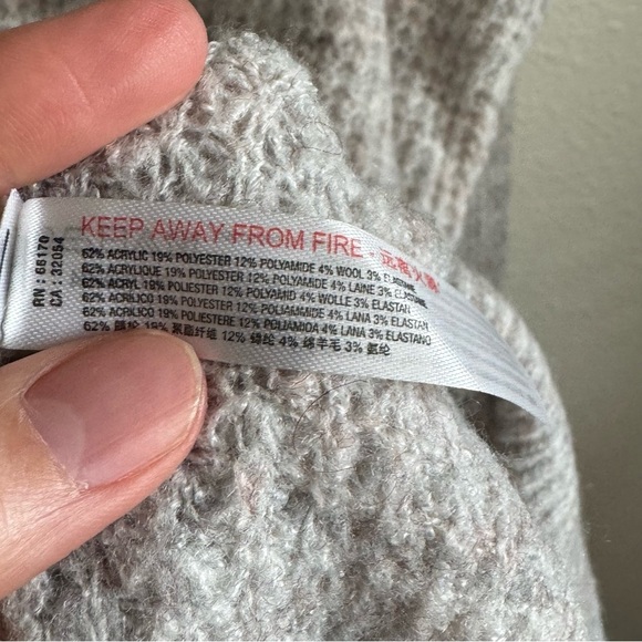 Free People Intimately Womens M/L Comfy Oversized Waffle Knit Sweater Grey Pink - Picture 4 of 9